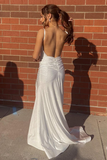 Elegant Ivory Spaghetti Straps Rhinestones Prom Dress