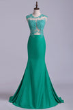 2024 New Arrival Scoop Mermaid Prom Dresses With PYLLYEHD