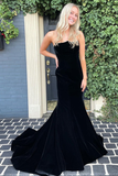 Black Flared Strapless Evening Dress Prom Dress