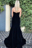 Black Flared Strapless Evening Dress Prom Dress