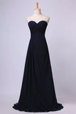 2024 Full Length Sweetheart Chiffon Bridesmaid Dresses Shirred Bodice Empire Waist Chiffon PC8Q1ZZK