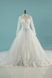 2024 Scoop Wedding Dresses A Line Long PNHEM828