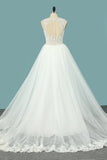 2024 Mermaid Wedding Dresses Scoop Tulle With Applique Court PPXJR2YG