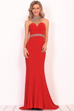 2024 Prom Dresses Mermaid High Neck Spandex With Beading PYD42DRK