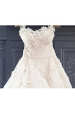 2024 Sweetheart Wedding Dresses A Line Tulle With Ruffles PXS2NDXQ