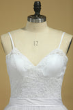 Wedding Dresses Spaghetti Straps Tulle With Applique And STKPFGDEMAQ