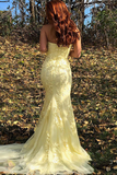 Strapless Long Mermaid Prom Dress with Slit