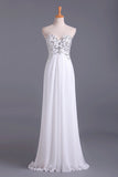 2024 Popular Prom Dresses Sweetheart Chiffon With Beading Floor Length PYNTPS2M