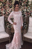 2024 Mermaid Prom Dresses Scoop Long Sleeves Tulle P7229E34