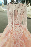 2024 Marvelous Scoop Neck Floral Wedding Dresses Zipper Up With Appliques And PGKARBRX