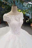 2024 New Arrival Wedding Dresses Lace Up Scoop Lace Up With Appliques PAB6CEYG