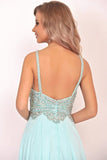 2024 A Line Chiffon Spaghetti Straps Prom Dresses With Beading Floor PAL1N2JN