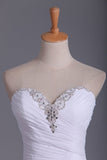 2024 Wedding Dresses Sweetheart Sheath With Beads And Ruffles Chiffon PGH7PGE9