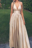 2024 Evening Dresses A Line Halter Taffeta Floor Length PK43GFQ8