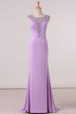 2024 Mermaid ScoopWith Beading Evening Dresses Spandex Sweep PFLZSLF6