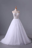 2024 Wedding Dresses Sweetheart Ball Gown Tulle With Beading PH6BNF79