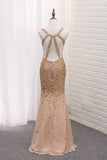 2024 Luxury Mermaid Chiffon Beaded Bodice Straps Prom Dresses With PLS1A1EY