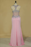 2024 Spandex V Neck Beaded Bodice Prom PARJ4RPP