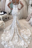 2024 Detachable Train Long Sleeves Scoop Mermaid Wedding Dresses With PDY72H98