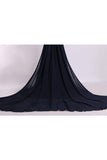 2024 V-Neck Prom Dresses A-Line With Ruffles Court PHF5M1EC