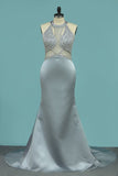 2024 Prom Dresses Mermaid Scoop Open Back Beaded PQKG3MQQ