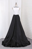 2024 Prom Dresses Asymmetrical Scoop A Line Satin PXR7NN2B