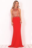 2024 Prom Dresses High Neck Beadd Bodice PAHENA3G