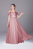 2024 Bridesmaid Dresses Spaghetti Straps Chiffon With Ruffles Floor PETT7XEG