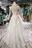 2024 Prom Dresses Tulle High Neck Long Sleeves Handmade Flower Sequins