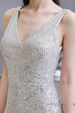 Glitter Sequin V-Neck Prom Evening Jumpsuit