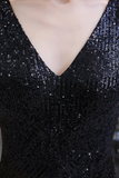 Glitter Sequin V-Neck Prom Evening Jumpsuit