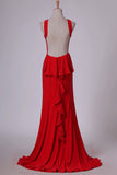 2024 Red Evening Dresses Scoop Open Back Mermaid/Trumpet Red PGRH2FRT