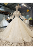 Count Train Princess Wedding Dresses Sweetheart Long Sleeves Ball Gown Wedding STKPJ37M9KE