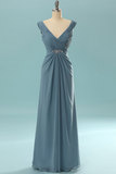 Simple Fashion Pleating Long Prom Dress Evening Dress