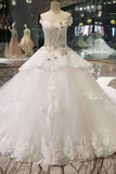 2024 New Arrvival Marvelous Tulle Wedding Dresses Lace Up With Appliques PADMR2AT