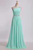 2024 Prom Dresses One Shoulder A-Line Chiffon With Beading&Sequins Floor PH9RME9C