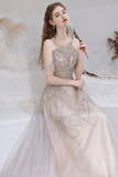 Gorgeous A-line Prom Dress Pearl Long Evening Dress