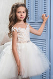 2024 Asymmetrical Scoop With Applique Flower Girl Dresses A Line Tulle