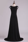 Black Beatau Evening Dresses Deep V Back Mermaid Spandex With STKP7BTLEN4