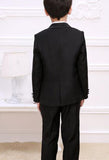 Balck Little Boys Slim Fit Suit Long Sleeves Ring Bearer Suits R03