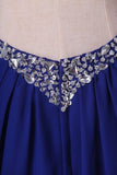 2024 Prom Dresses Halter Open Back A Line Chiffon With Rhinestone Dark Royal PXJBZNNT