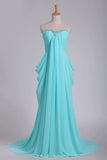 2024 Prom Dresses Sweetheart A Line Chiffon With Beads PK8CJ226