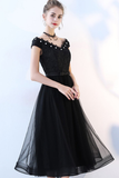 A-Line V-Neck Prom Dress with Appliques