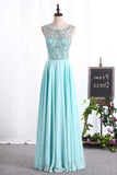 2024 Scoop Chiffon Prom Dresses A Line With Beads PCMPFMR7