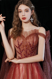 Gorgeous A-line Red Prom Dress Starlight Long Evening Dress