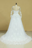 2024 Hot Long Sleeves Wedding Dresses Scoop Tulle With P3GHM5MA