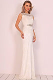 2024 Boat Neck Prom Dress Mermaid Lace Sweep Train PE7SFCX2