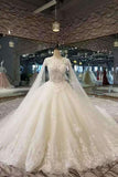 2024 New Arrival Tulle Scoop Neck Wedding Dresses Zipper Up With Appliques And Beading P7TDLHLZ