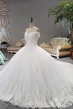 2024 New Arrival Wedding Dresses Lace Up Off The Shoulder Ball Gown With Appliques PAJ18Y6H