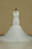 2024 New Arrival Wedding Dresses Mermaid Spaghetti Sraps Tulle PDP7NERT